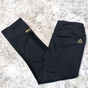 Reebok Yoga Training Crop Leggings Black & Gold